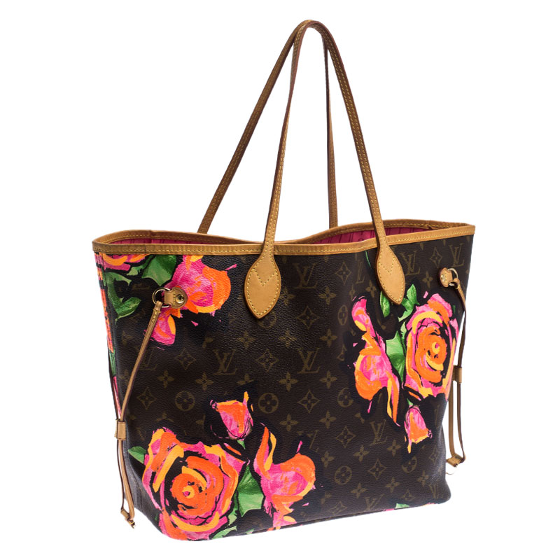 Louis Vuitton Neverfull Tote Limited Edition Monogram Roses MM Brown  22106037