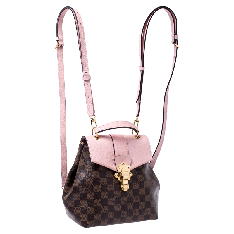 Louis Vuitton Pink Damier Ebene Canvas and Leather Clapton Backpack