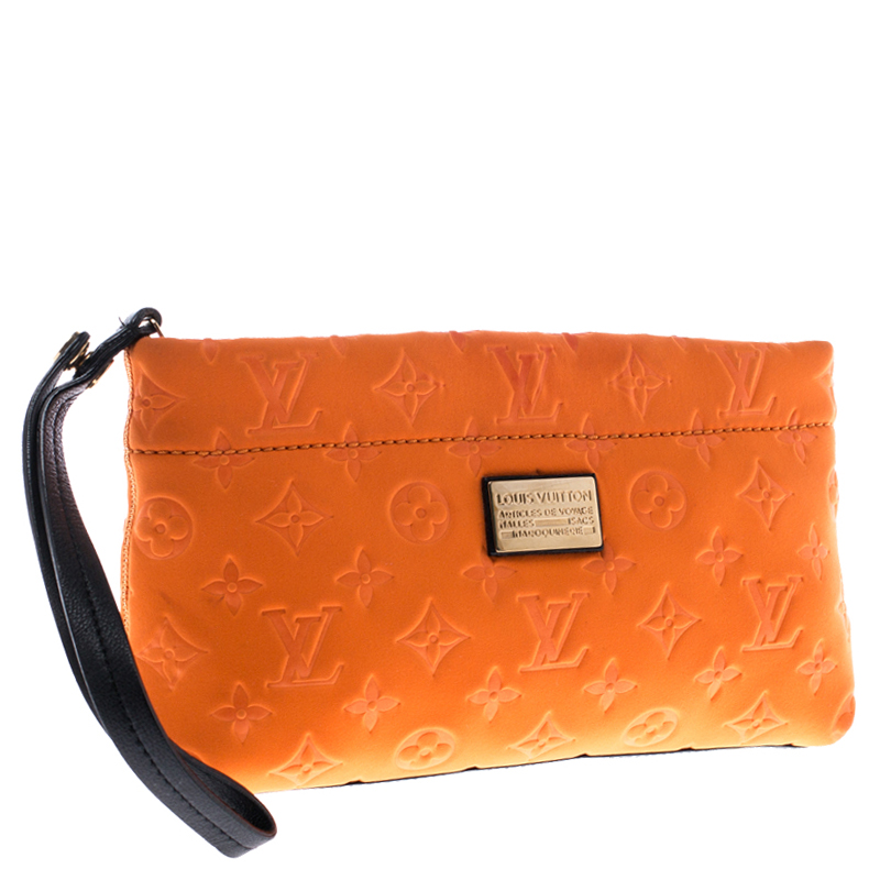 Louis Vuitton Orange Monogram Neoprene Limited Edition Scuba Clutch Louis Vuitton | TLC