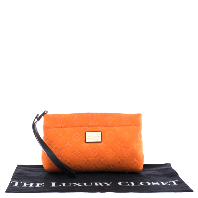Louis Vuitton Limited Edition Orange Monogram Scuba Clutch Bag