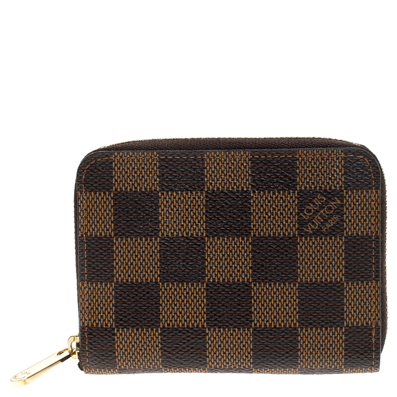 Pre Owned Louis Vuitton Damier Ebene Canvas Zippy Coin Purse