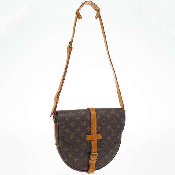 Louis Vuitton Chantilly PM Shoulder Bag Monogram Brown Half Moon Crossbody