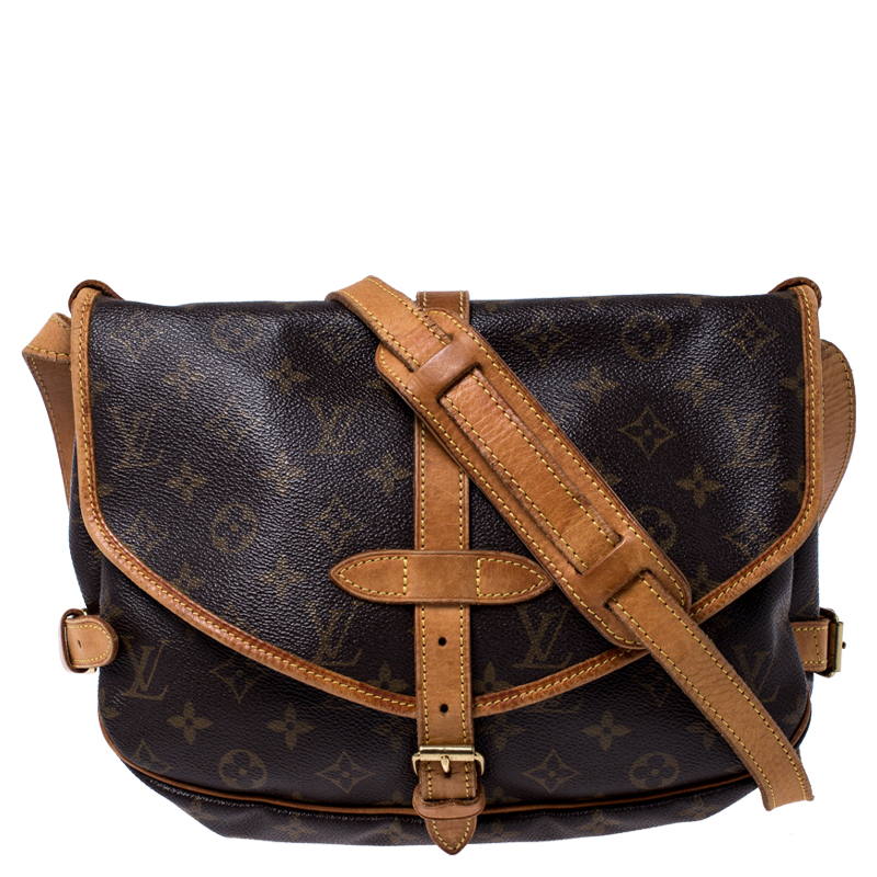 Pre Owned Louis Vuitton Monogram Canvas Saumur 30 Bag