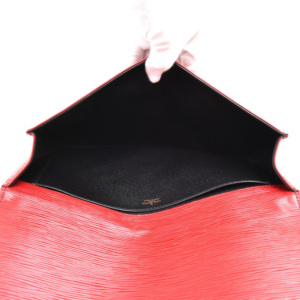 

Louis Vuitton Red Epi Leather Pochette Clutch Bag