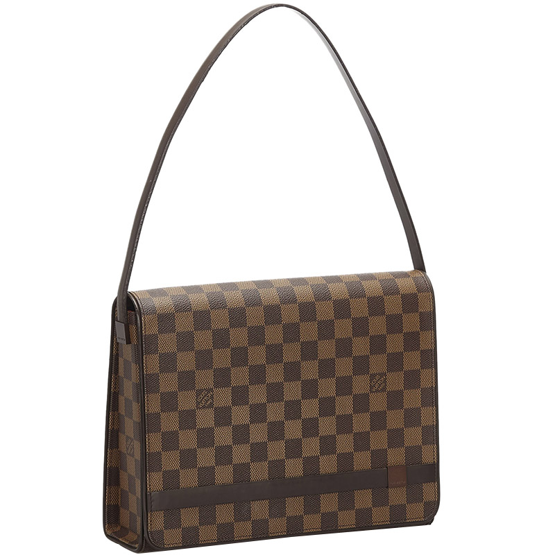 

Louis Vuitton Damier Ebene Canvas and Leather Tribeca Carre Bag, Brown