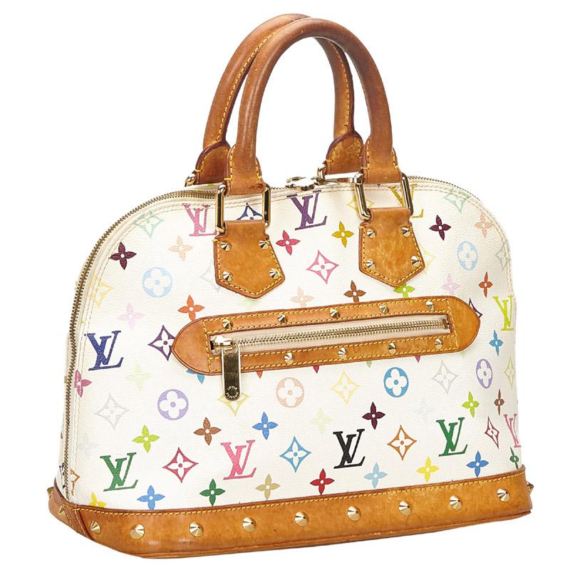 

Louis Vuitton White Multicolor Monogram Alma PM Bag
