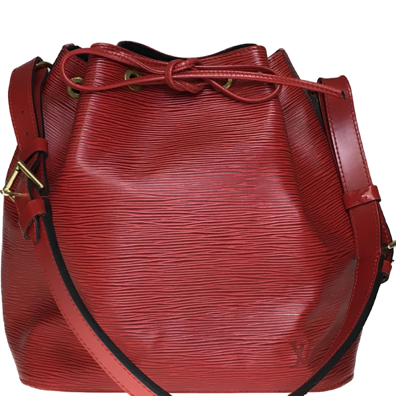 

Louis Vuitton Castilian Red Epi Leather Petit Noe Shoulder Bag