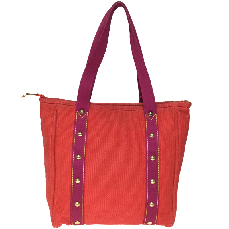 

Louis Vuitton Red Canvas Antigua Cabas MM Bag
