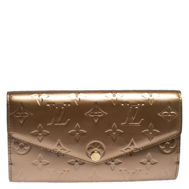 Pre Owned Louis Vuitton Noisette Monogram Vernis Sarah NM3 Wallet