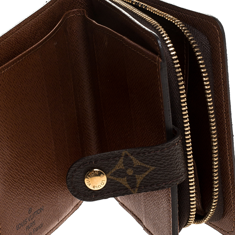 

Louis Vuitton Monogram Canvas Zip Compact Wallet, Brown