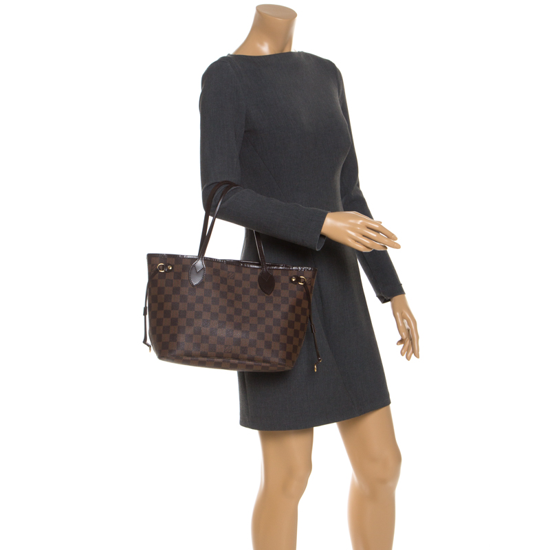 

Louis Vuitton Damier Ebene Canvas Neverfull PM Bag, Brown