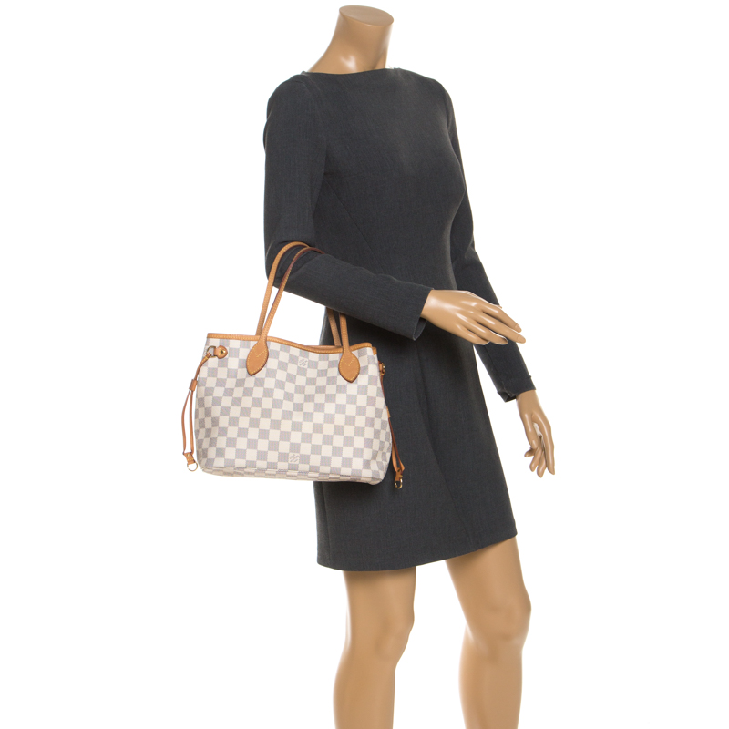 

Louis Vuitton Damier Azur Canvas Neverfull PM Bag, Grey