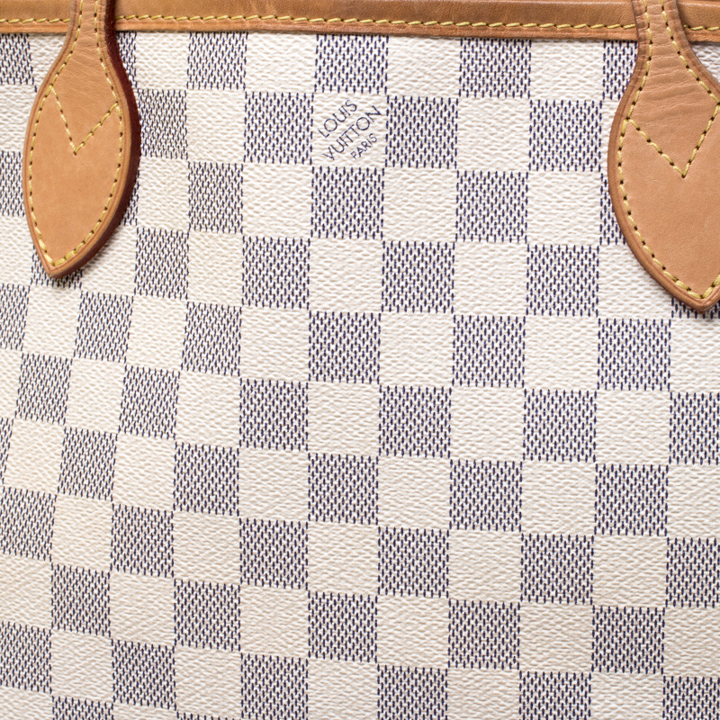 Louis Vuitton White Damier Azur Neverfull PM Cloth ref.994128 - Joli Closet