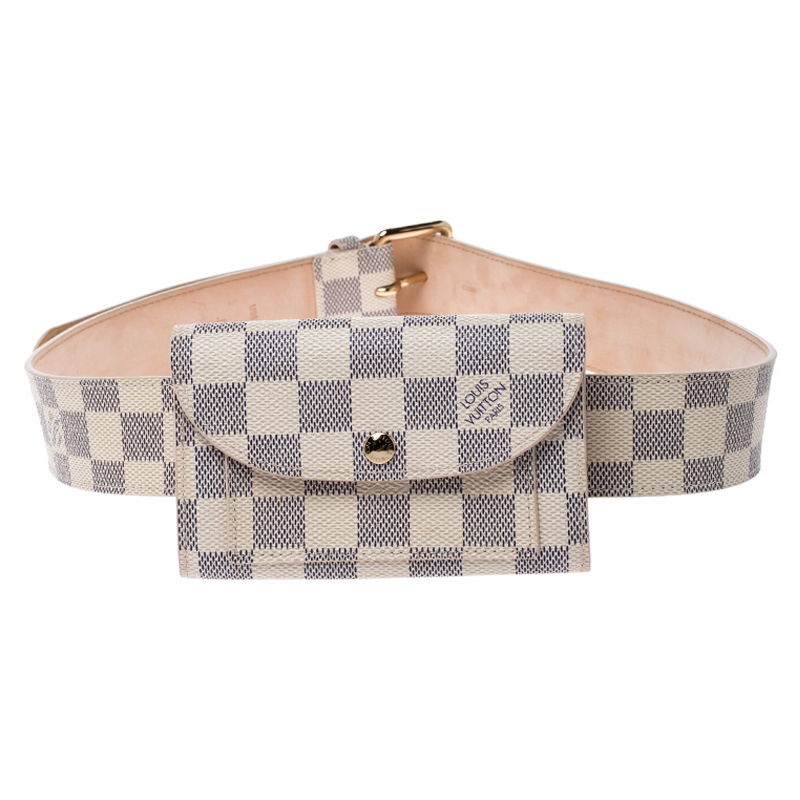 Monicea: Grey Checkered Louis Vuitton Belt