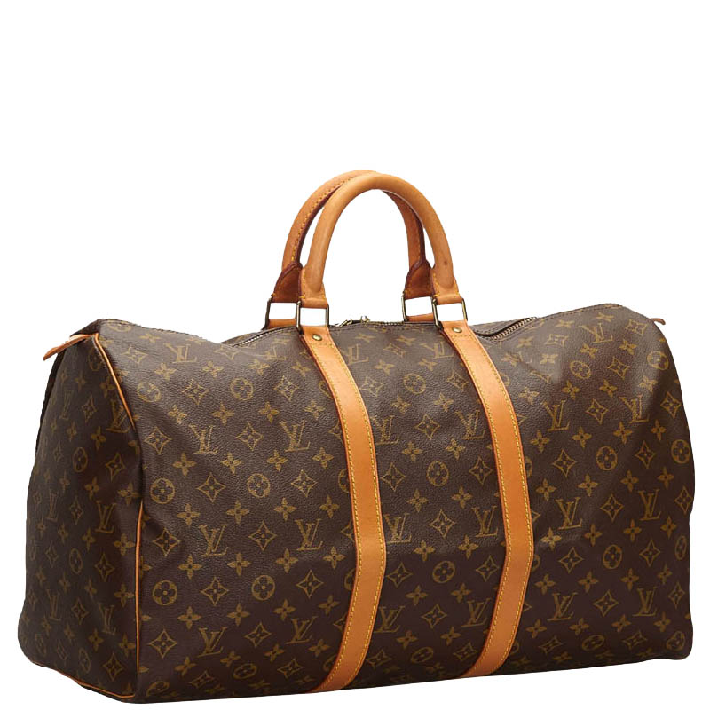 

Louis Vuitton Monogram Canvas Keepall Bandouliere 50 Bag, Brown