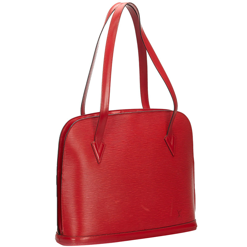 

Louis Vuitton Kenyan Brown Epi Leather Lussac Shoulder Bag, Red