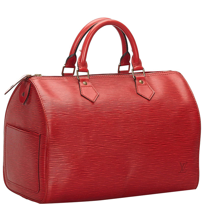 

Louis Vuitton Red Epi Leather Speedy 30 Bag