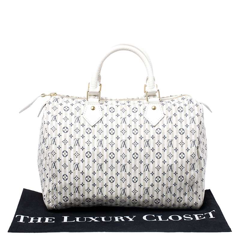 Louis Vuitton Beige/Blue Monogram Mini Lin Croisette Speedy 30 Bag Louis  Vuitton | The Luxury Closet