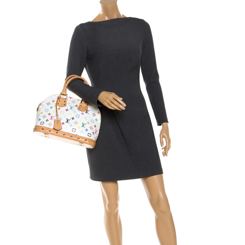 

Louis Vuitton White Multicolor Monogram Alma PM Bag