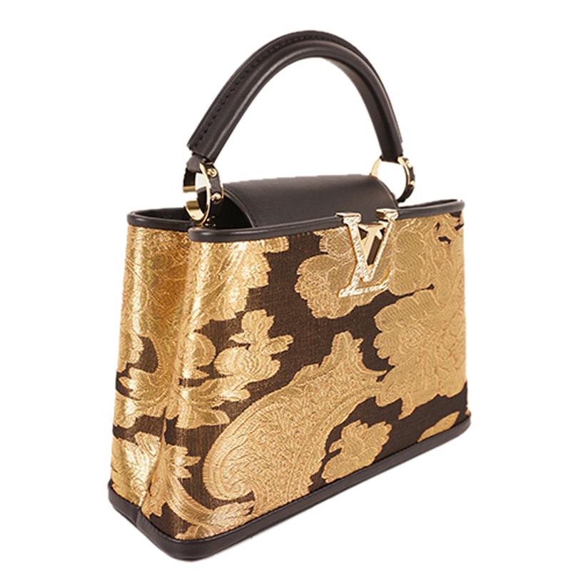 

Louis Vuitton Black/Gold Leather Capucines BB Bag