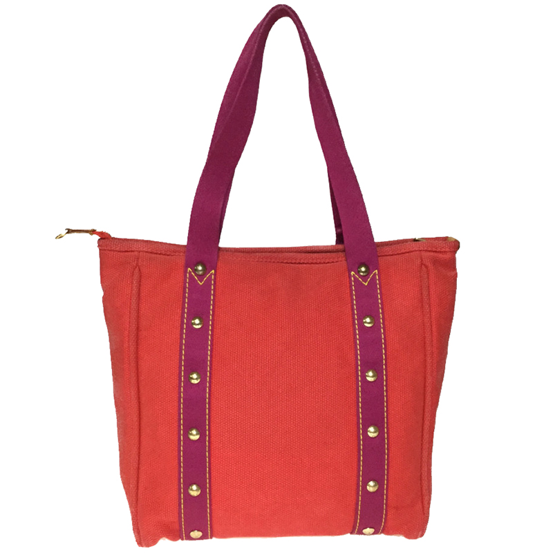 

Louis Vuitton Red Canvas Antigua Cabas MM Bag