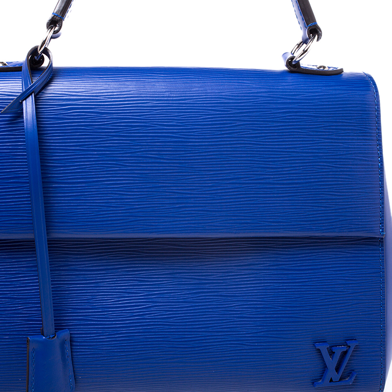 Louis Vuitton Cluny Blue Epi Leather Satchel Cross Body Bag –