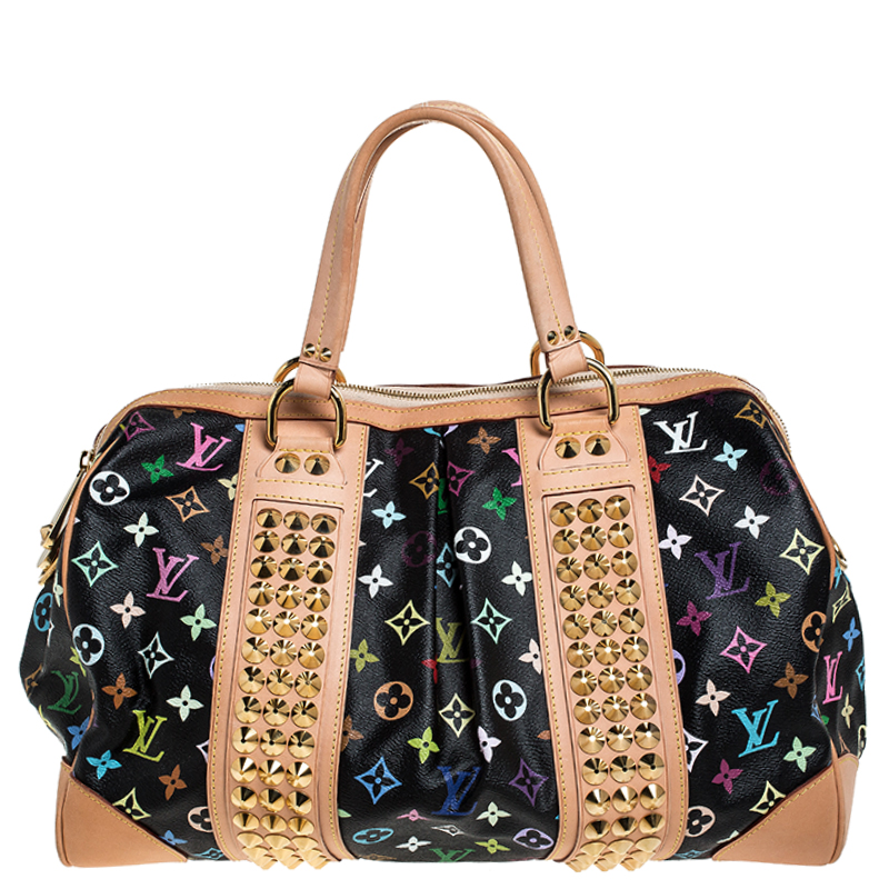 Pre Owned Louis Vuitton Black Multicolore Monogram Canvas Courtney GM Bag