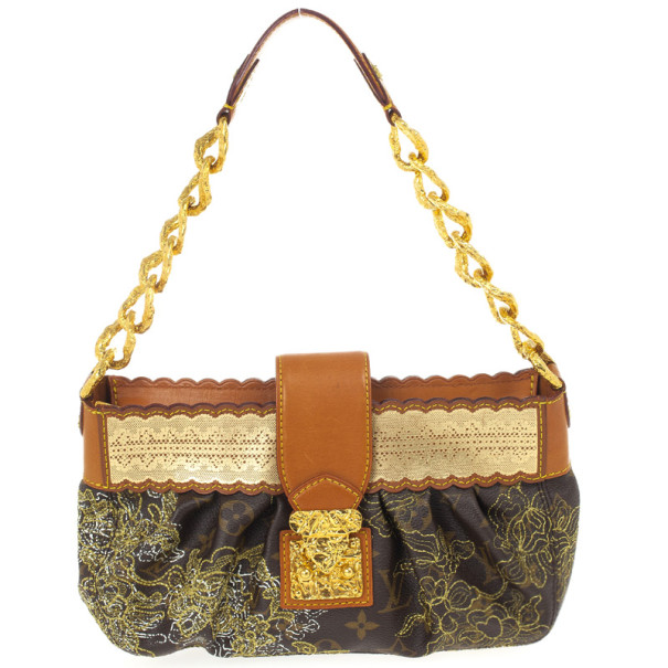 Pre Owned Louis Vuitton Limited Edition Monogram Dentelle Kirsten Bag