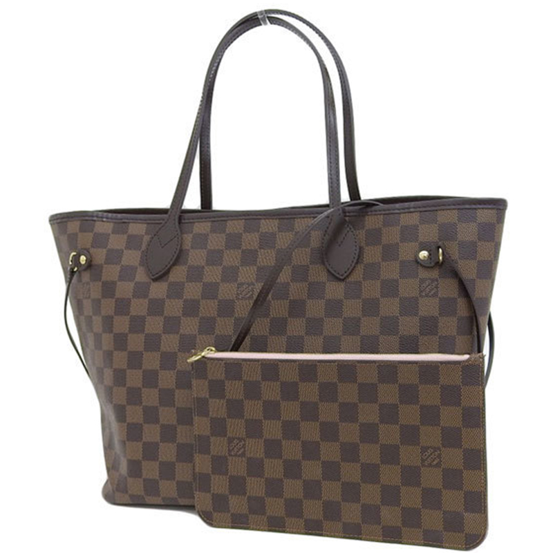 

Louis Vuitton Rose Valerine Damier Ebene Canvas Neverfull MM Bag, Brown