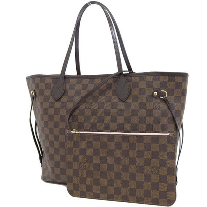 

Louis Vuitton Rose Valerine Damier Ebene Canvas Neverfull MM Bag, Brown
