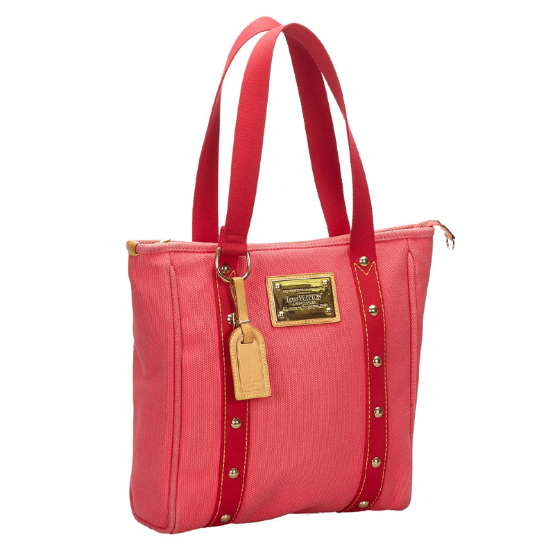 

Louis Vuitton Red/Pink Canvas Antigua Cabas MM Bag