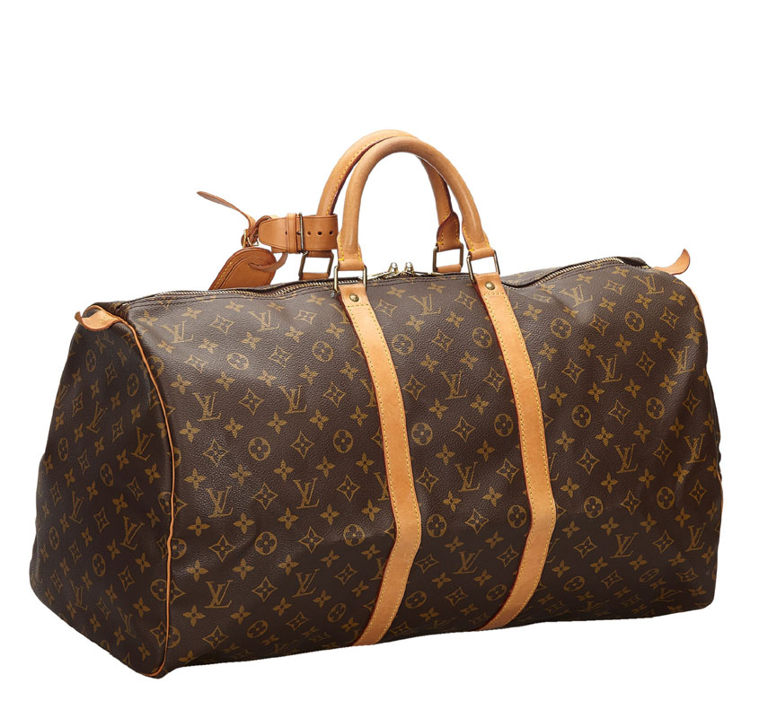 

Louis Vuitton Monogram Canvas Keepall Bandouliere 55 Bag, Brown