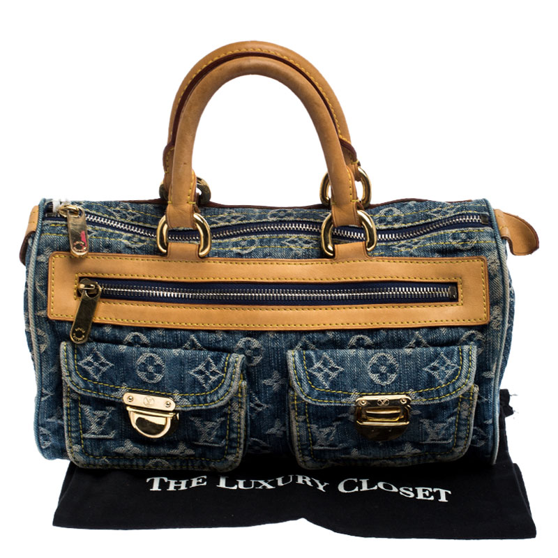 Louis Vuitton Blue Monogram Denim Neo Speedy Bag ○ Labellov