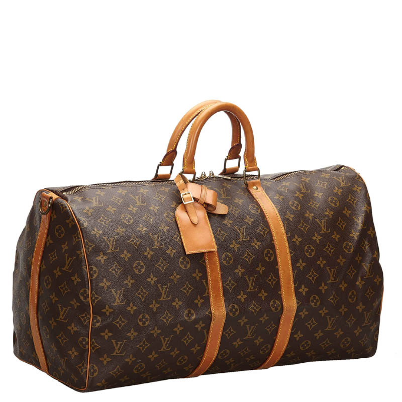 

Louis Vuitton Monogram Canvas Keepall Bandouliere 55 Bag, Brown