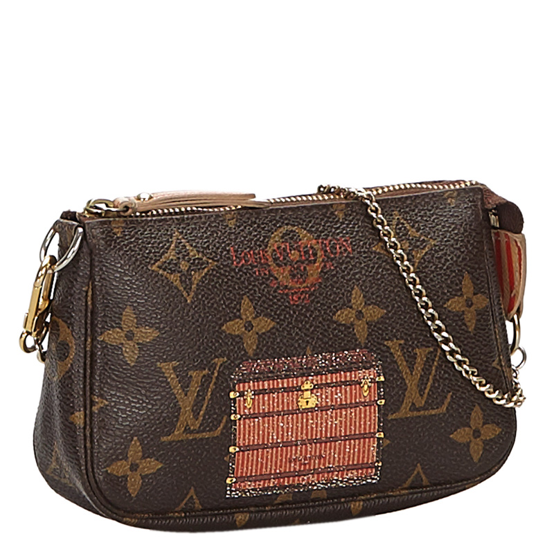 

Louis Vuitton Monogram Canvas Mini Trunks Pochette, Brown