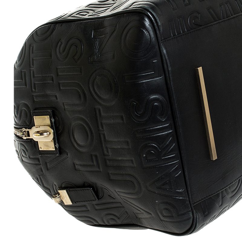 Louis Vuitton Limited Edition Black Monogram Paris Embossed Leather Speedy  Cube 30 Bag - Yoogi's Closet