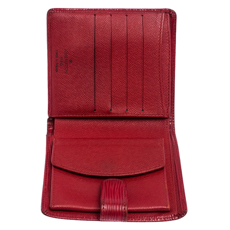 Louis Vuitton Red Epi Leather Compact Wallet