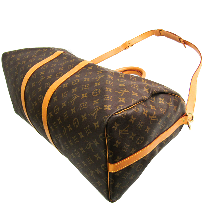 

Louis Vuitton Monogram Canvas Keepall Bandouliere 55 Bag, Brown