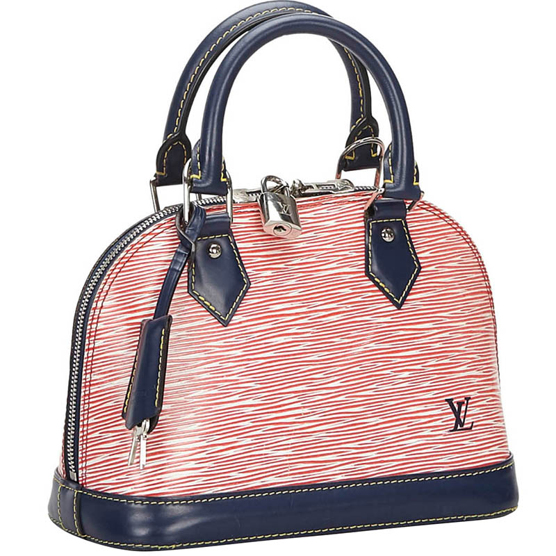 

Louis Vuitton Red/White Epi Leather Alma BB Bag