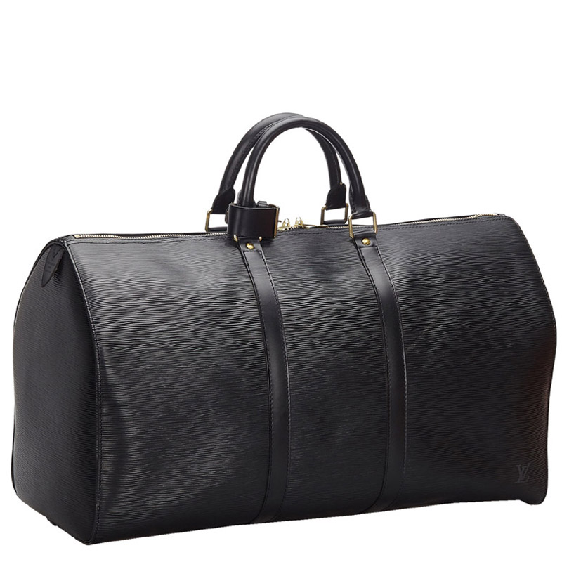 

Louis Vuitton Black Epi Leather Keepall 55