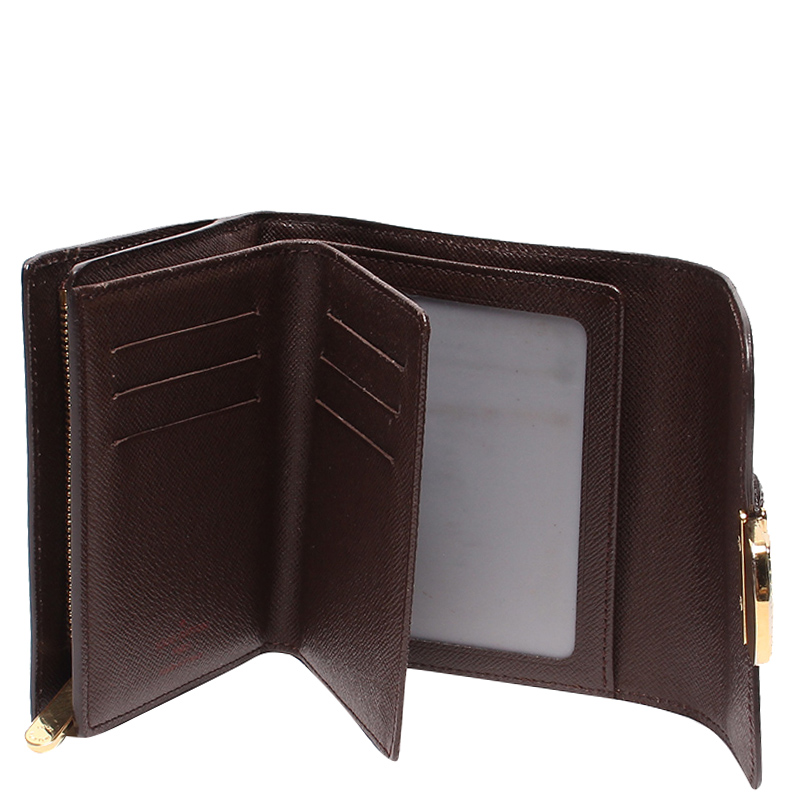 

Louis Vuitton Damier Ebene Canvas Joey Wallet, Brown