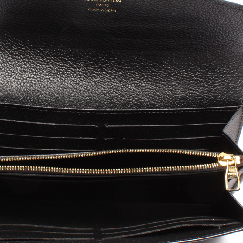 

Louis Vuitton Black Monogram Empreinte Leather Sarah Long Wallet