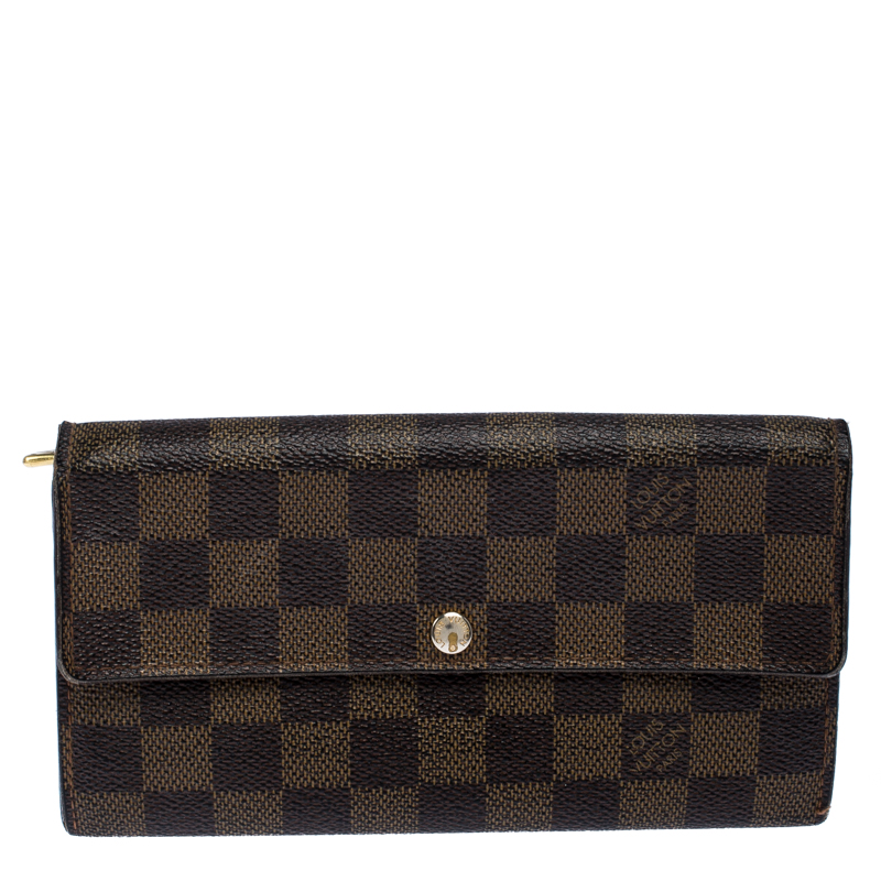 Louis Vuitton Damier Ebene Canvas Sarah Continental Wallet 