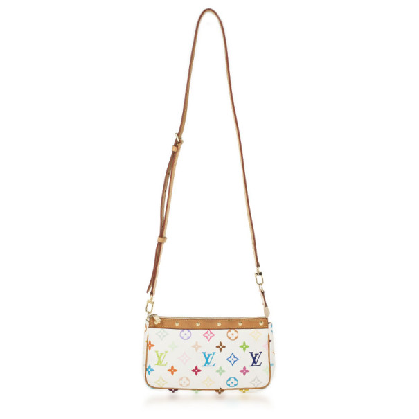 Pre Owned Louis Vuitton White Multicolore Pochette 