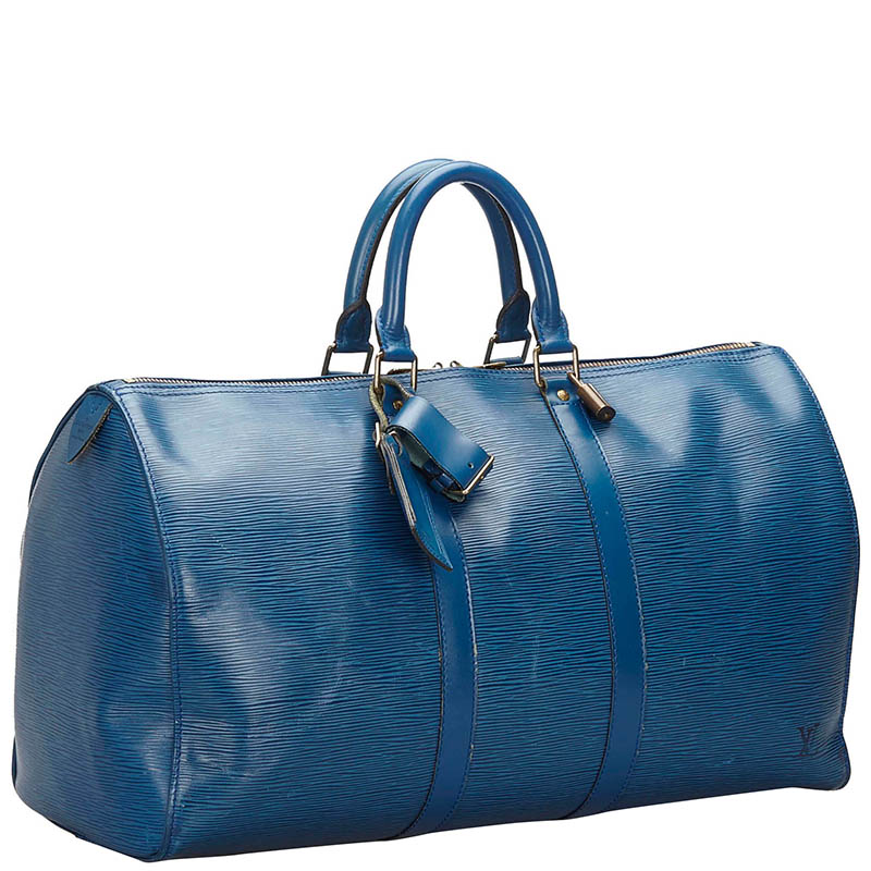 

Louis Vuitton Toledo Blue Epi Leather Keepall 45 Bag