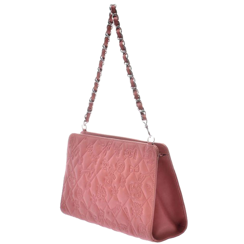 

Chanel Pink Leather Icon Series Chain Shoulder Bag