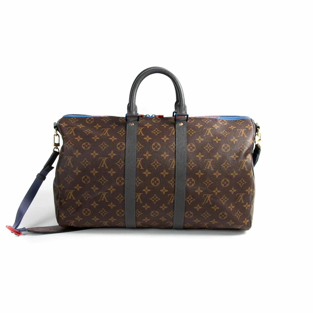 louis vuitton duffle bag black straps