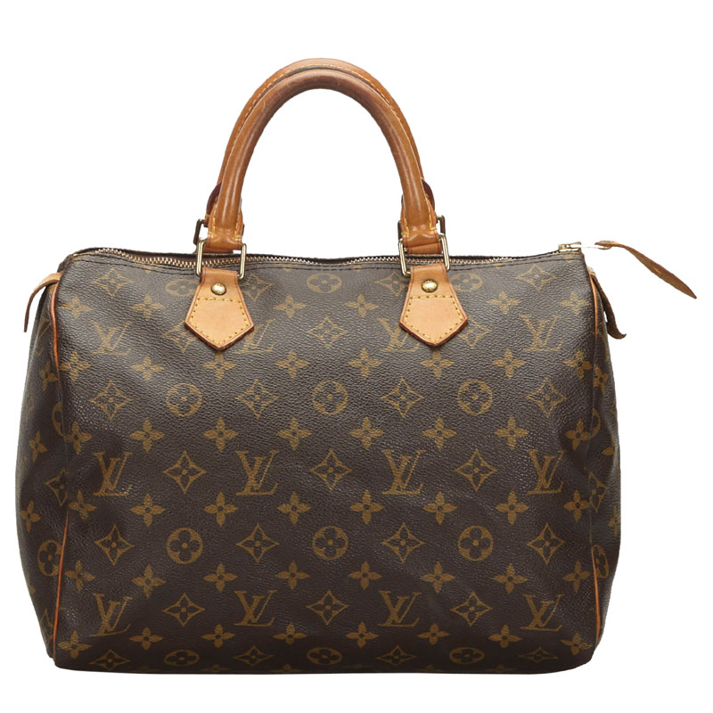Pre-Owned Louis Vuitton Monogram Canvas Speedy 30 Bag In Brown | ModeSens