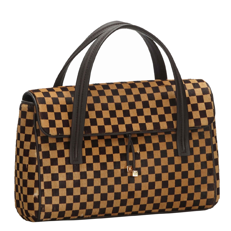 

Louis Vuitton Damier Sauvage Canvas Calfhair Lionne Spawn Bag, Beige