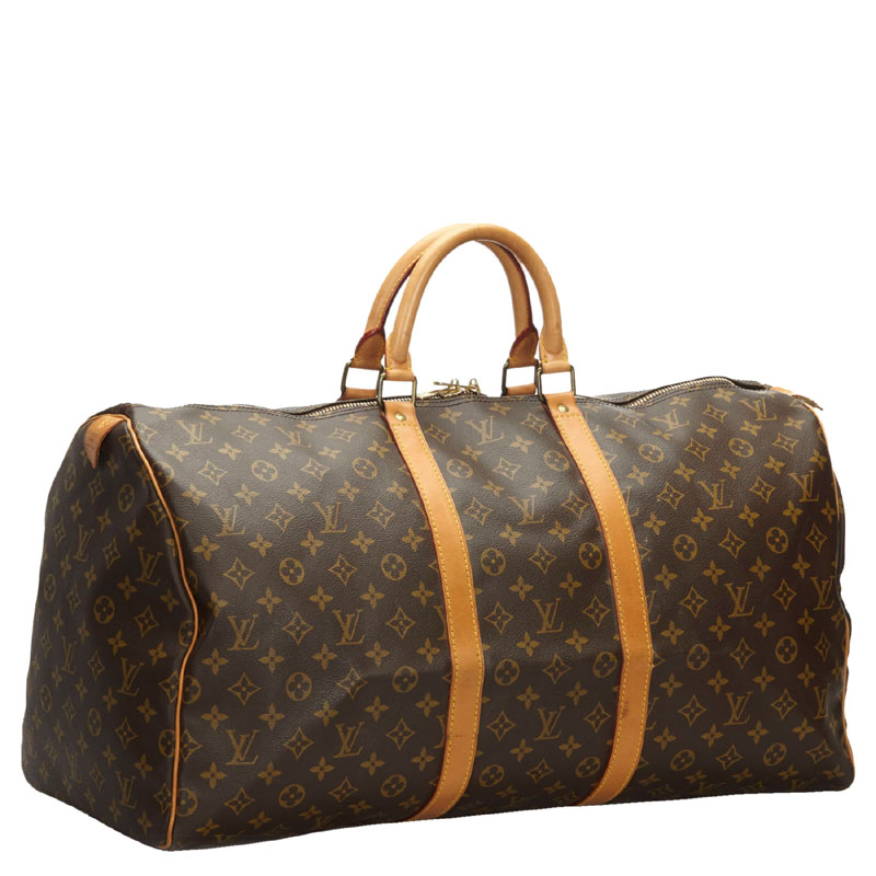 

Louis Vuitton Monogram Canvas Keepall Bandouliere 55 Bag, Brown
